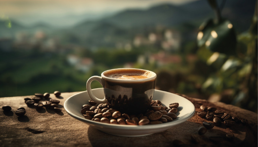 Café recién servido en la barra de Florizen Café